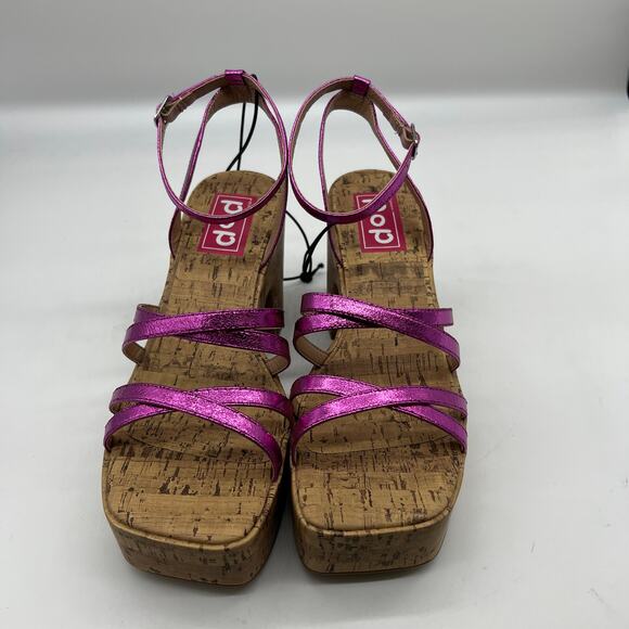 Pop Womens Admission Heeled Sandals Pink Fuschia Size 10M - Picture 3 of 10